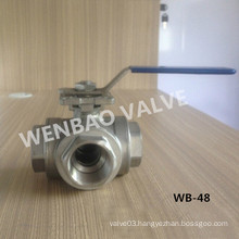 Three Way T-Port Stainless Steel CF8m Ball Valve